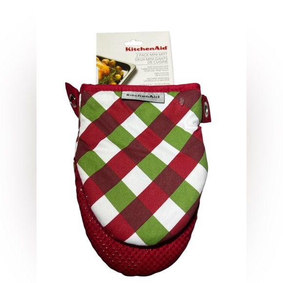 KitchenAid Red and Green Mini Mitt Set - Picture 1 of 4